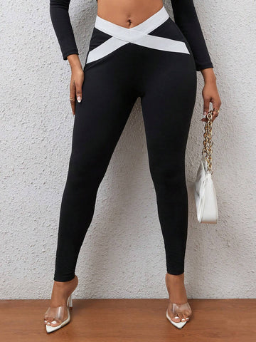 Contrast Panel Leggings