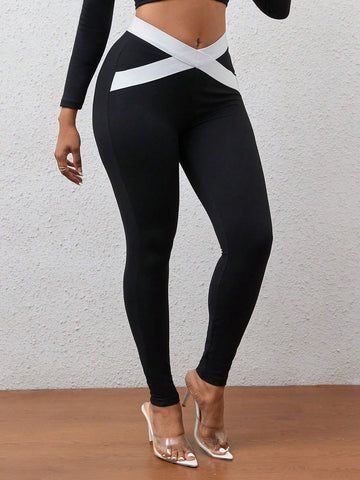 Contrast Panel Leggings