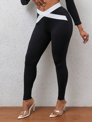 Contrast Panel Leggings