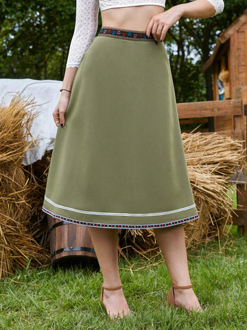 MOD Floral Tape Zip Back Skirt