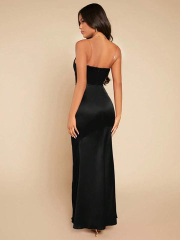 Belle Ruched Wrap Hem Tube Bridesmaid Dress