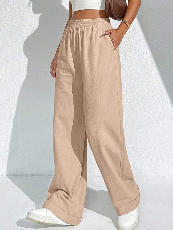 EZwear Slant Pocket Wide Leg Pants