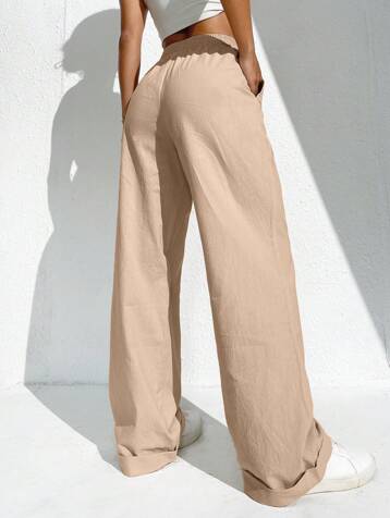 EZwear Slant Pocket Wide Leg Pants