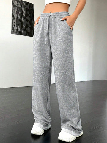 EZwear Drawstring Waist Slant Pocket Sweatpants