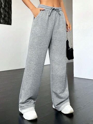 EZwear Drawstring Waist Slant Pocket Sweatpants
