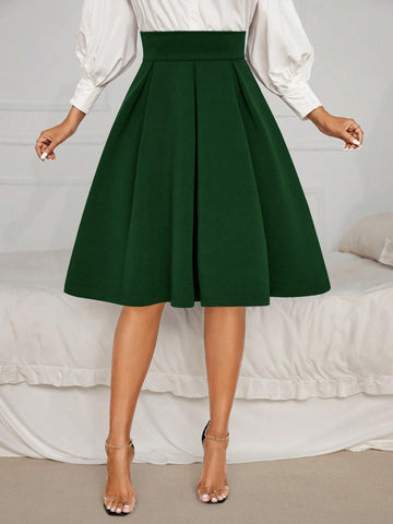 High Waist Fold Pleated Skirt
