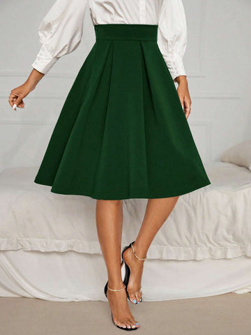 High Waist Fold Pleated Skirt