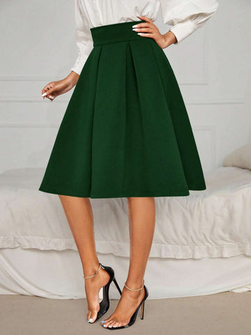 High Waist Fold Pleated Skirt