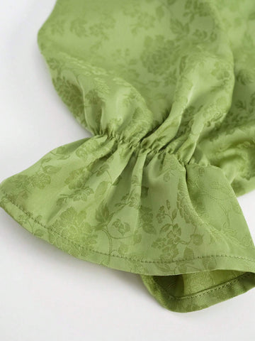 Jacquard Cold Shoulder Crop Top & Split Hem Skirt