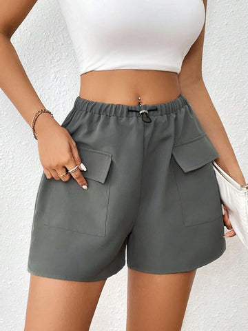 Unity Flap Pocket Drawstring Waist Shorts