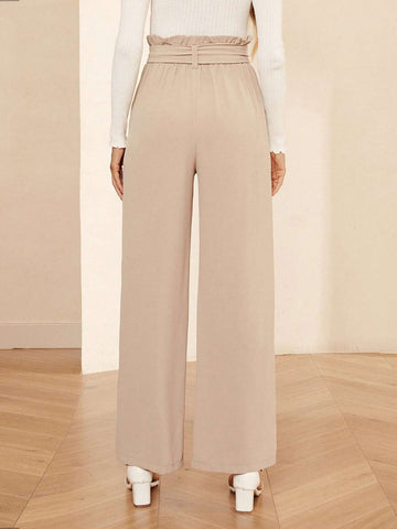 Paperbag Waist Belted Wide Leg Pants