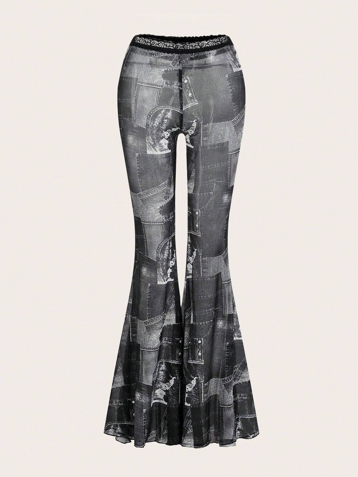 ICON Graphic Print Flare Leg Pants