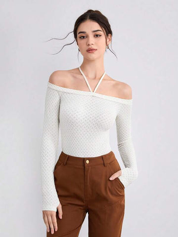 Solid Halter Neck Tee