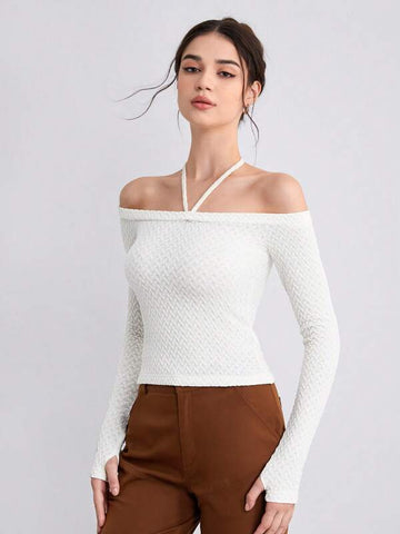 Solid Halter Neck Tee