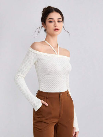 Solid Halter Neck Tee