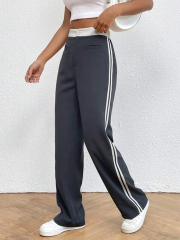 Contrast Tape Side Striped Pants