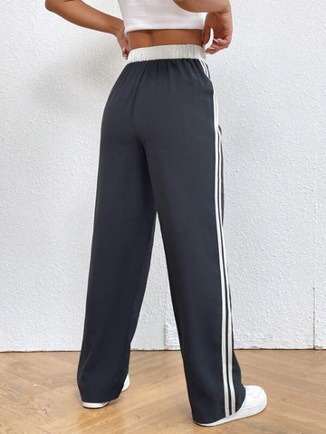 Contrast Tape Side Striped Pants