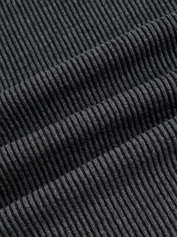 Letter Patched Ribbed Knit Bodysuit