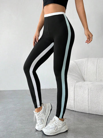 EZwear Contrast Side Seam Leggings