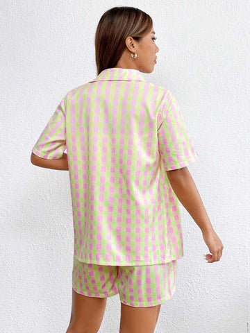 Gingham Print Shirt & Shorts