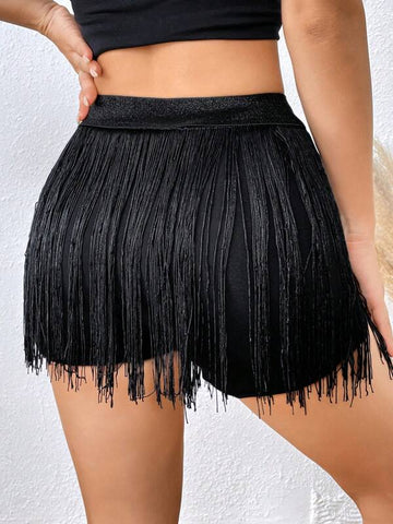 ICON Fringe Trimmed Mini Skirt