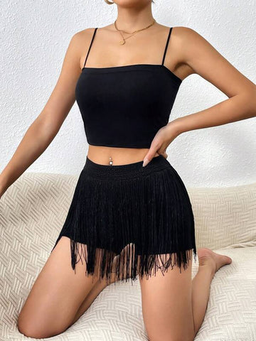 ICON Fringe Trimmed Mini Skirt