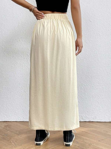 Letter Graphic Split Thigh Skirt