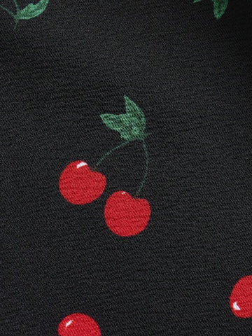 Cherry Print Flare Leg Pants