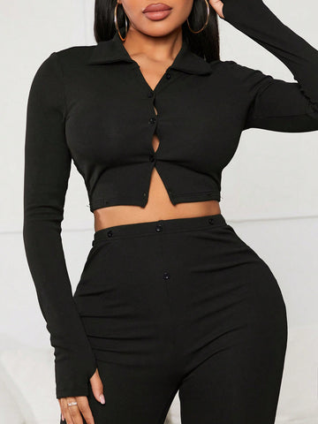 Sexy Waist Button Bodysuit