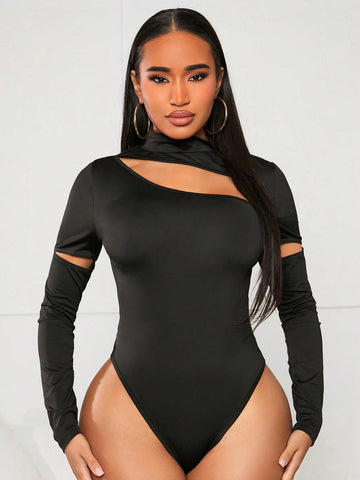 Women'S New Year Sexy High Neck Hollow Out Jumpsuit