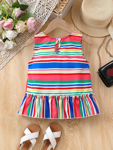 Young Girl's Dopamine Colorful Shirt For Vacation Party Or Playground Activities