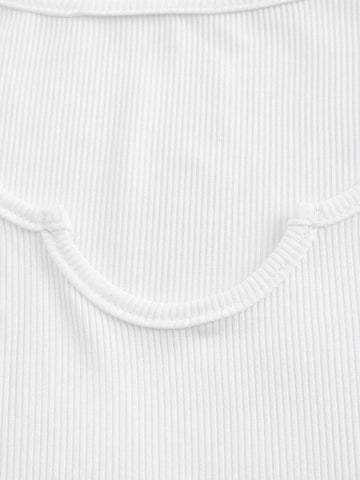 ROMWE Women Summer Solid Color Notched V-Neck Vest And Flared Pants Pure Desire Two-Piece Set