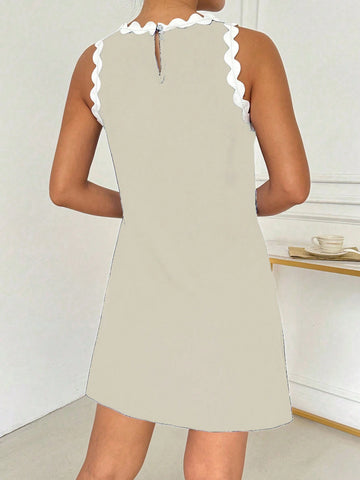 Summer Casual Colorblock S-Curve Sleeveless Dress