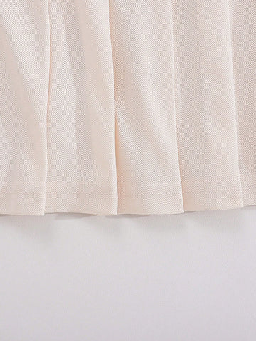 1 Piece Little Girls' Casual Turndown Collar Half Placket Polo Dress, Sporty Style Fashionable & Versatile
