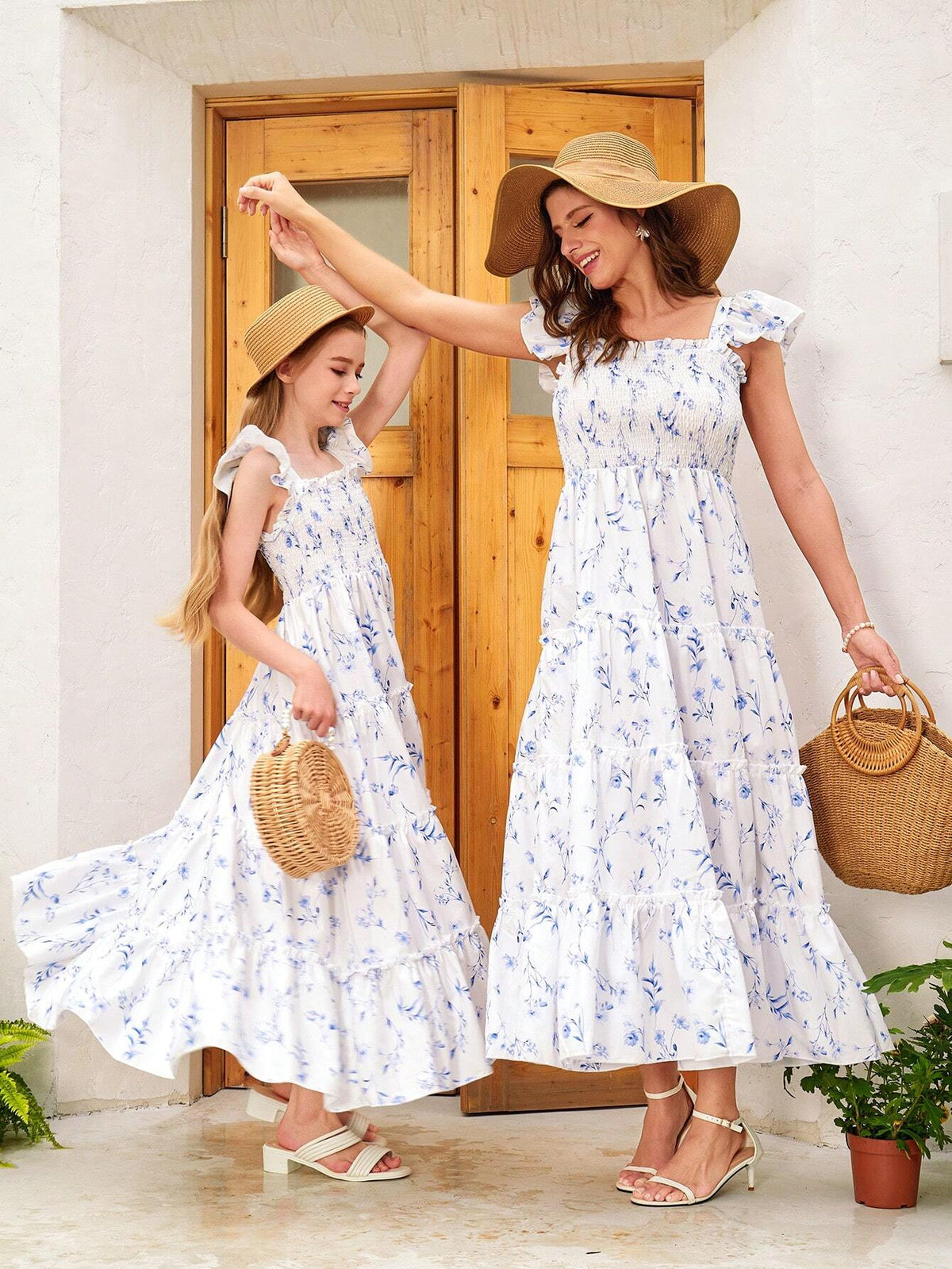 1pc Ditsy Floral Ruffle Hem Dress For Summer Vacation