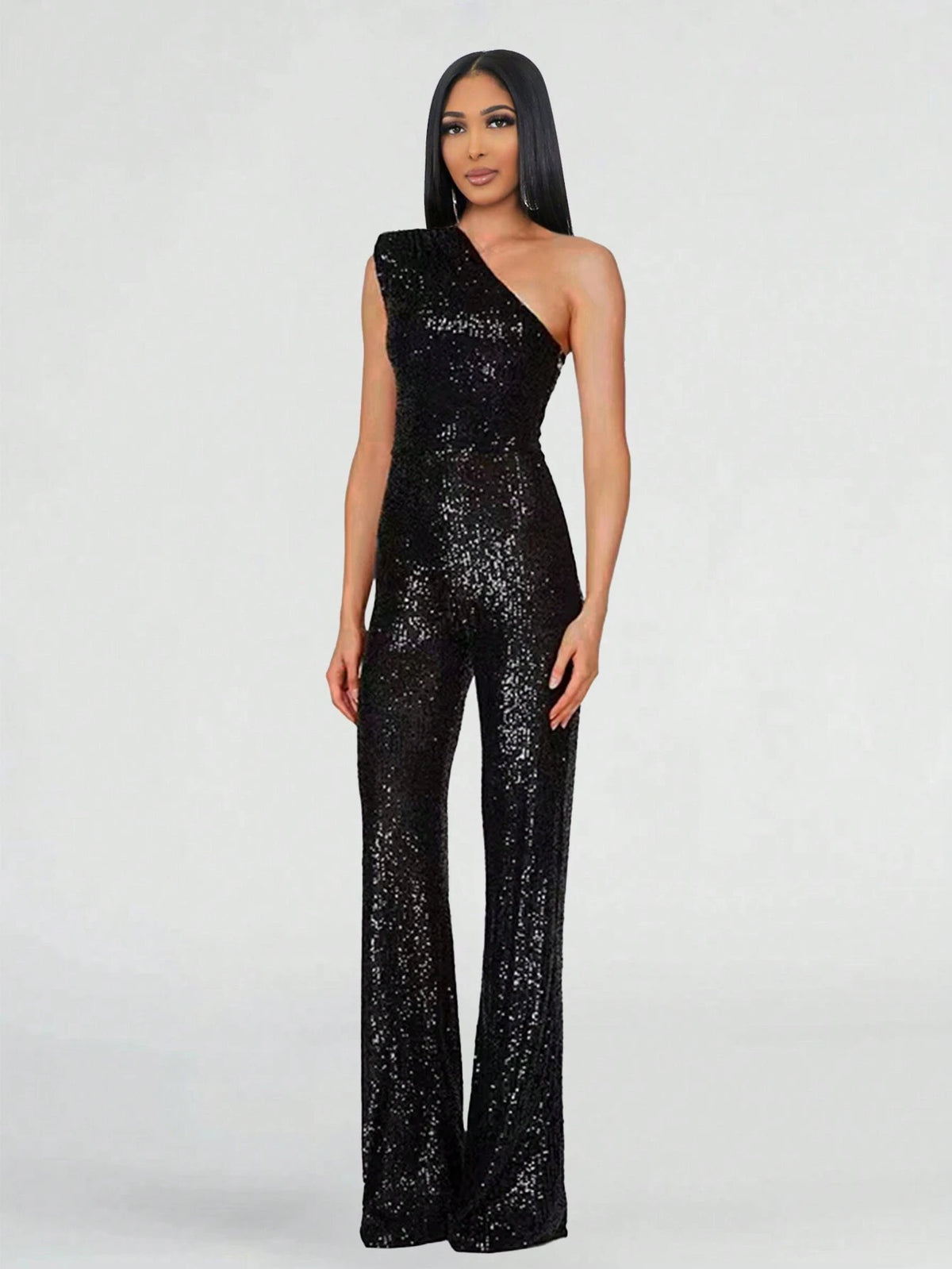 1pc Fashion Sparkly Sleeveless Jumpsuit For Party