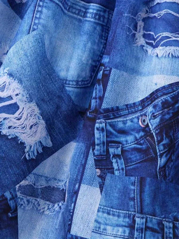 1pc Girls' Casual Style Denim-Look Cami Dress, Summer