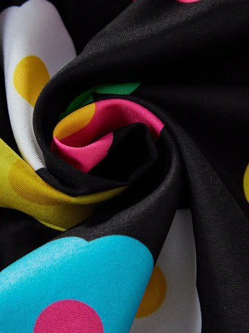 1pc Girls' Floral Print Casual Spaghetti Strap Dress, Refreshing Summer Vacation Style