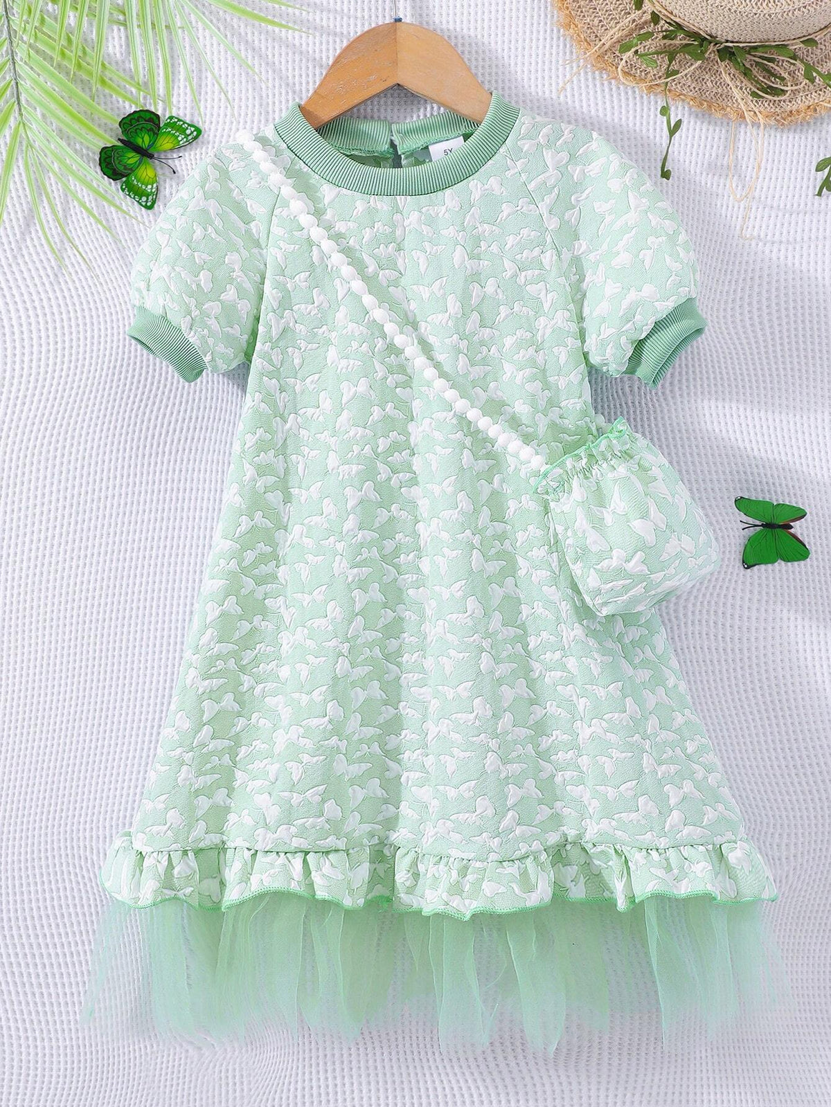1pc Girls' Summer New Stylish & Elegant Mesh Dress For Parties
