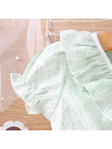 1pc Kids" Lovely Princess Style Heart-Shaped Dress For Party Or Holidays