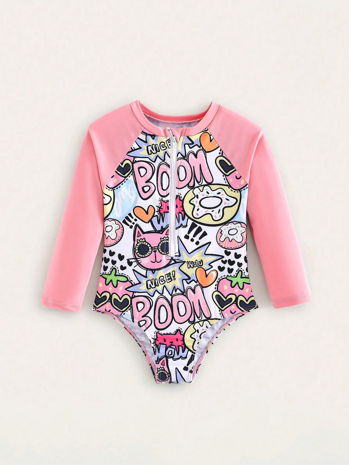 1pc New Fashion Young Girl Girls One-Piece Printed Swimsuit