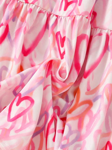 1pc Pink Summer Dress For Girls