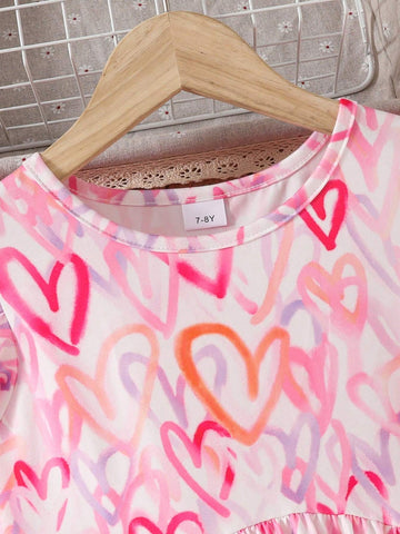 1pc Pink Summer Dress For Girls