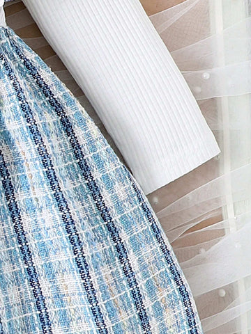 1pc Toddler Girls' Elegant Fashionable Long Sleeve Ruffle Hem Dress, Autumn/Winter