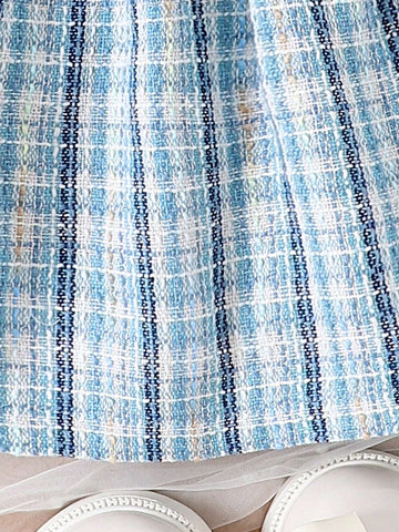 1pc Toddler Girls' Elegant Fashionable Long Sleeve Ruffle Hem Dress, Autumn/Winter