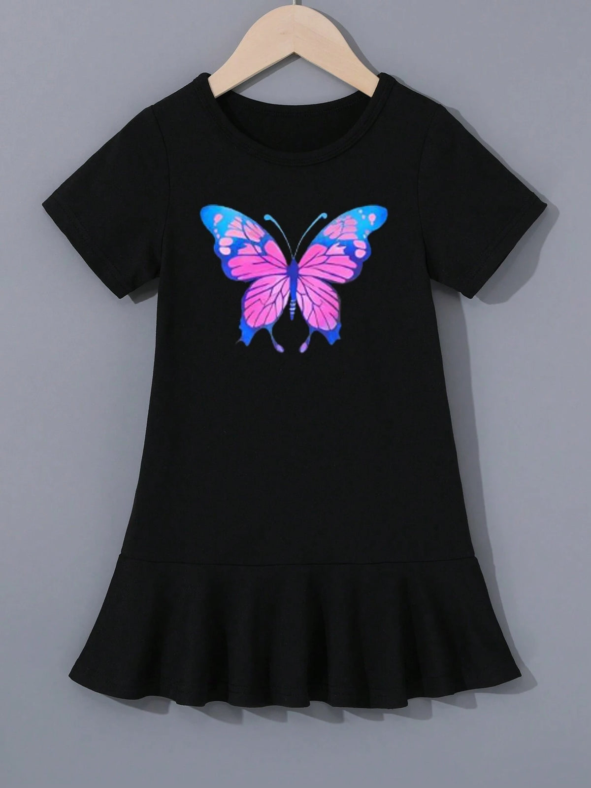 1pc Women's/Girls' Casual Mid-Length Pencil Skirt With Letter Print, Versatile, Short-Sleeved Dress, Thin/Summer Style