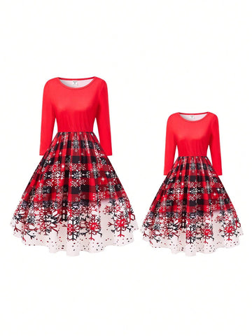 1pc Women's Gray Fuzzy Sweatshirt With Santa Claus Print, Crew Neck, Color Blocking, Drop Shoulder, Long Sleeve, Ribbed Cuffs/Hem, Suitable For Going Out And Christmas, Winter