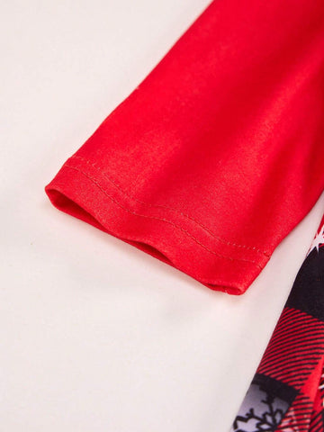 1pc Women's Gray Fuzzy Sweatshirt With Santa Claus Print, Crew Neck, Color Blocking, Drop Shoulder, Long Sleeve, Ribbed Cuffs/Hem, Suitable For Going Out And Christmas, Winter