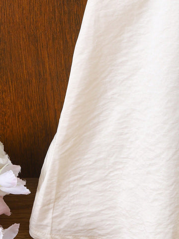 1pc Young Girl' Sweet Ladylike 3D Bow Plaid Color Block Sleeveless Dress, Summer