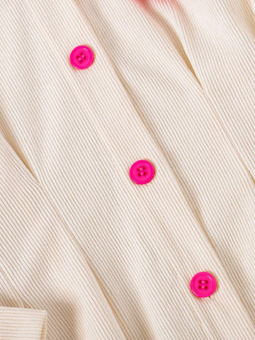 1pc Young Girls Casual Apricot Long Sleeve Shirt Dress, Autumn/Winter